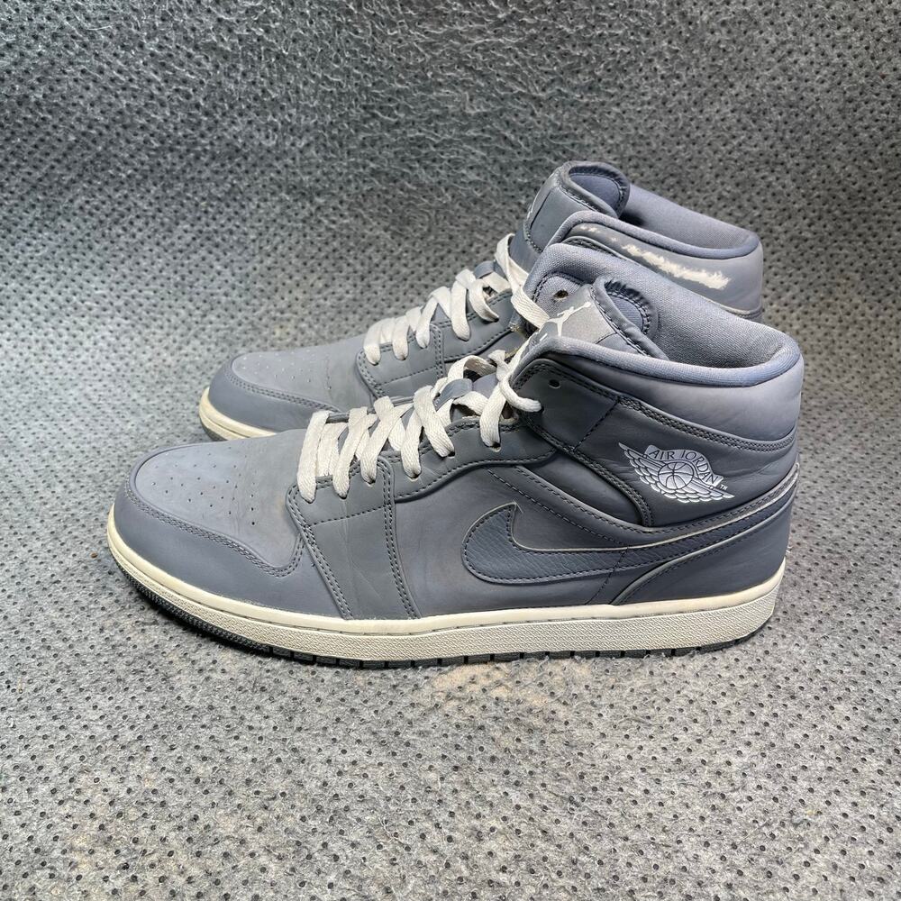 Nike Air Jordan 1 Mid Grey Basketball Shoes Size 12 Men’s